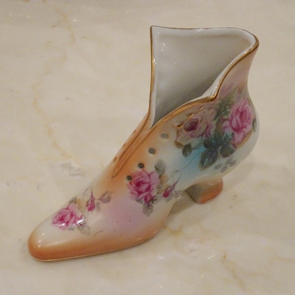 R.S. Prussia Other - Vintage Floral Hand Painted R.S. Prussia Collection Porcelain Boot/Shoe Vase